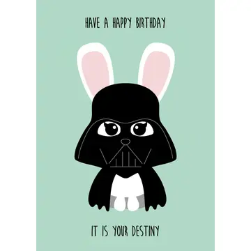 Postcard Studio Inktvis - Christmas Star Wars Darth Bunny