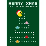 Postcard Studio Inktvis - Christmas Pac man