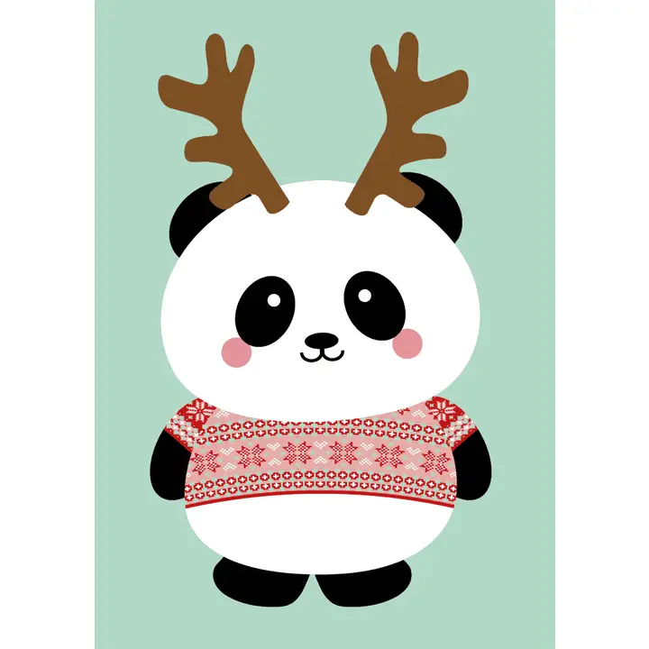christmascardpanda Postcard Studio Inktvis - Ugly Sweater Panda - Image 1