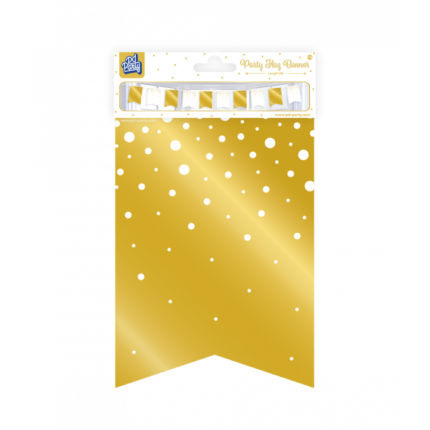 Paper Party Flag Banner - Bubbles (Λευκό/Χρυσό)