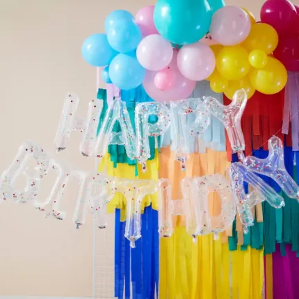 Γιρλάντα Μπαλονιών Happy Birthday με Κομφετί | Ginger Ray