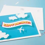 Ευχετήρια Κάρτα Bow & Hummingbird - Happy Birthday Plane - Image 3
