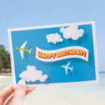 Ευχετήρια Κάρτα Bow & Hummingbird - Happy Birthday Plane - Image 2