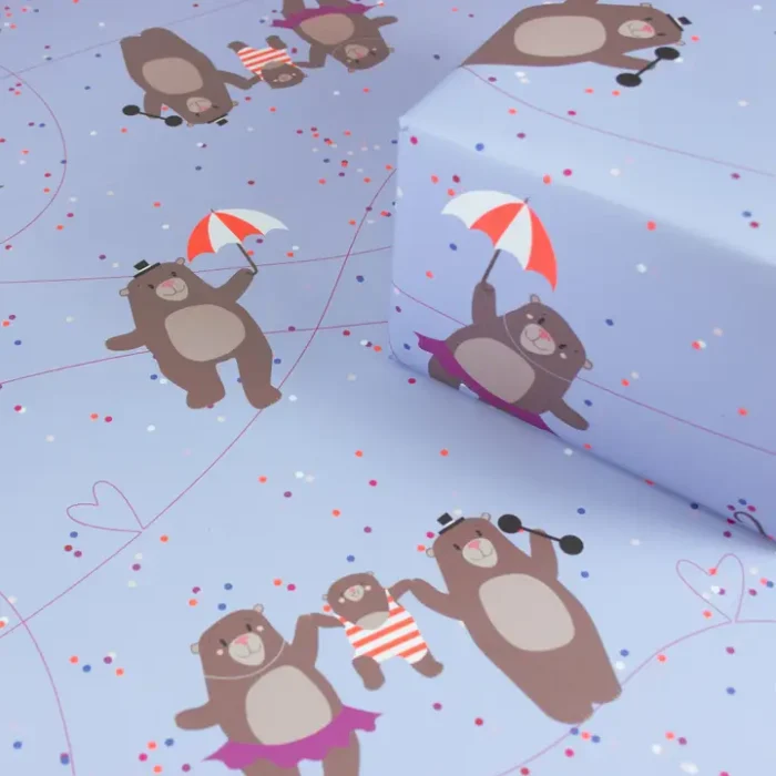 Χαρτί Περιτυλίγματος Bow & Hummingbird - Circus Bears - Image 1