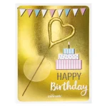Wondercandle Mini Wondercard - Happy Birthday (gold)