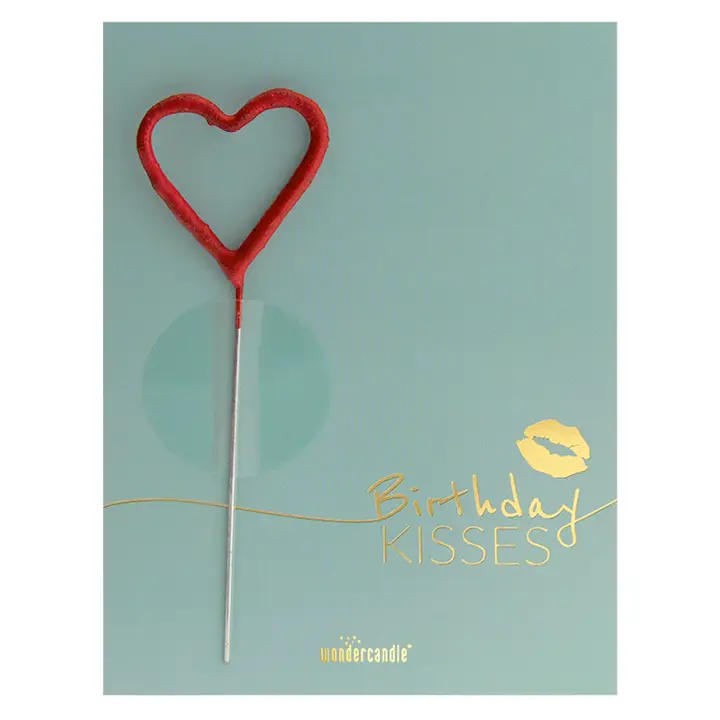 6088add17dd7eba48af1d7fba20224d9a20015ae87c6974bee33a1eb39e7d989 Wondercandle Mini Wondercard - Birthday Kisses - Image 1