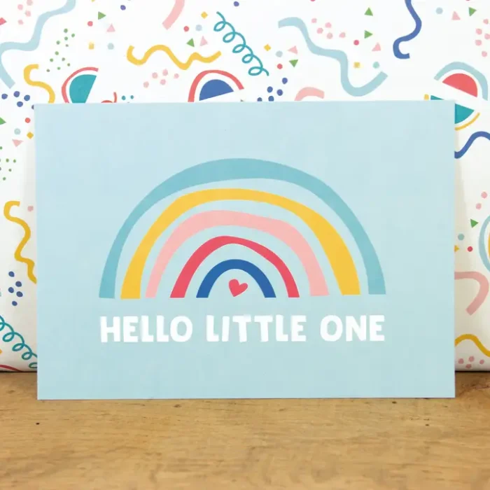 Ευχετήρια Κάρτα Bow & Hummingbird - Hello Little One (blue) - Image 1