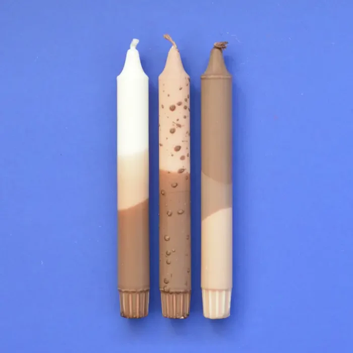 Nordtrice Taper Candles - Cappuccino Coffee 3 pack mix - Image 2