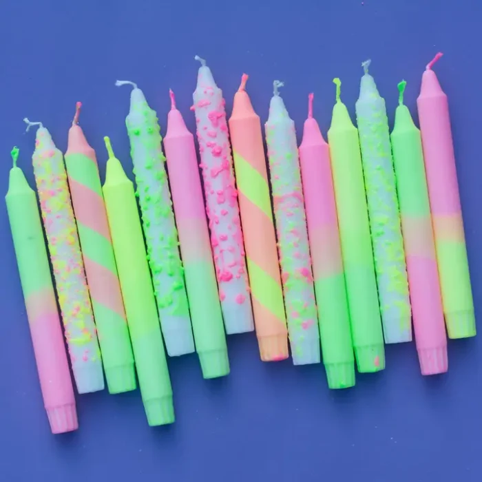 Nordtrice Taper Candles - Neon Colours Mix - Image 3