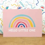 Ευχετήρια Κάρτα Bow & Hummingbird - Hello Little One (pink)