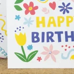 Ευχετήρια Κάρτα Bow & Hummingbird - Happy Birthday Floral - Image 2